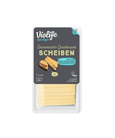 Vegan violife slices of Emmental taste 140g |Cheese replacement in slices |Vegan cheese alternative to Emmental cheese |Lactose -free gluten -free