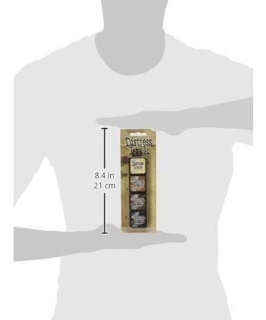 Tim Holtz Distress Mini Ink Pad Set - Antique Linen, Vintage Photo, Walnut Stain, Black Soot - 4 Count Mini Set - Buy Online on SooperMarket.com