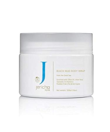 Jericho Black Mud Mask for Face & Body from Dead Sea contains Aloe Vera Olive Oil and Vitamin E for Oily Skin 18oz 500g