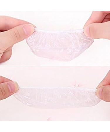 100PCS Transparent Plastic Disposable Waterproof Hairdressing Dye Coloring Ear Cover Protector Caps for Bathing Shower Spa Keep Ear Clean and Dry - Buy Online on SooperMarket.com
