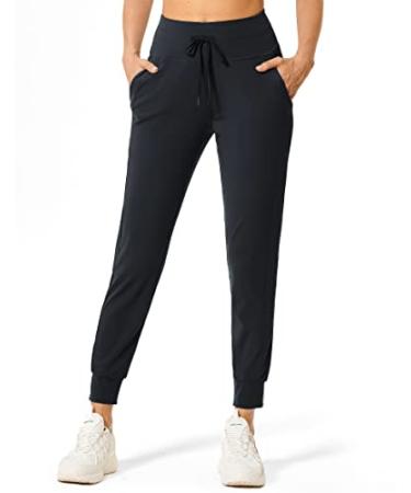 ZUTY Joggers for Women High Waisted Women Sweatpants with Pockets for Athletic Running Tapered Track Pants for Workout Black XX-Large
