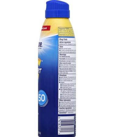 Buy Coppertone Sport Sunscreen Spray SPF 50 - Water Resistant Broad Spectrum Protection | 5.5 Oz - Buy Online on SooperMarket.com
