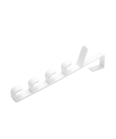 Cabilock 3pcs 5 The Hooks Coat Towel Hat Holders Rack Hangerwhitel Hanging Multifunctional Over Door Plastic medium White
