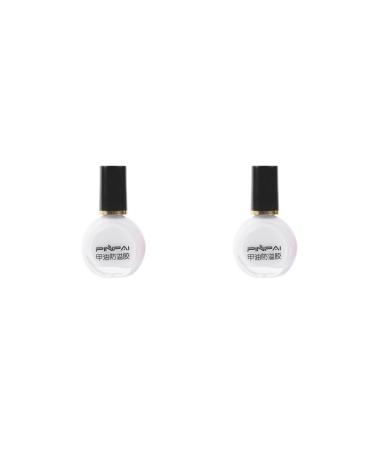 2 set of Nail Polish Glue Peel Off Liquid Nail Art Tape Latex Tape Finger Skin Protected Liquid Nail Care Tool White 10ml 2 set of (White 10ml)
