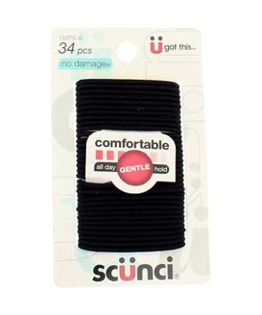 Scunci No Damage Hair Elastics Small Black 34 ea - Pack of 2 - Buy Online on SooperMarket.com