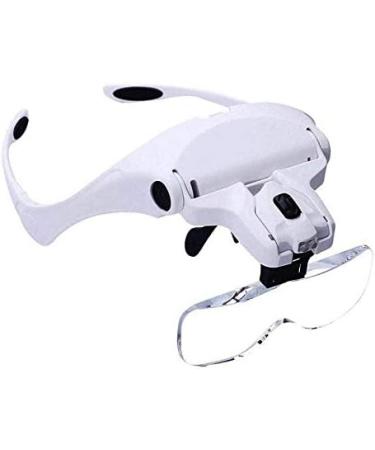 Binnan Headband LED Illuminated Head Magnifier Visor with 2 LEDs & 5 Detachable Lenses (1.0X 1.5X 2.0X 2.5X 3.5X) for Reading Jewelry Loupe Watch & Electronic Repair - Buy Online on SooperMarket.com