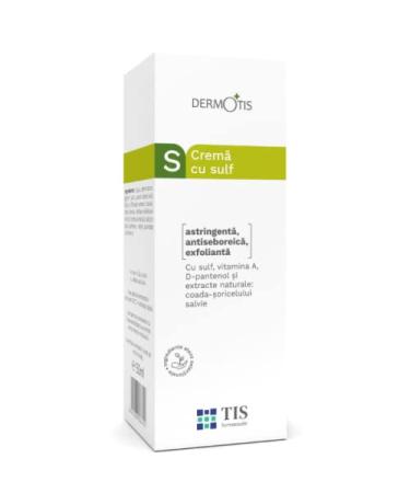 DermoTIS Sulphur 7% Cream for Oily Acne Seborrheic Skin Care Removes Skin Seborrheic Scales Exfoliating Properties Face and Body Unisex