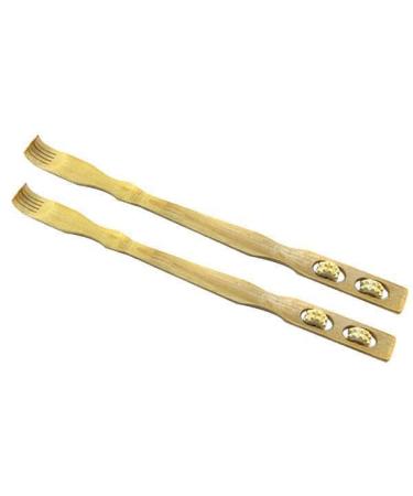 MagiDeal 6x 2x Multifunction 2 in 1 Wooden Massager Long Handle Back Scratcher Neck Belly