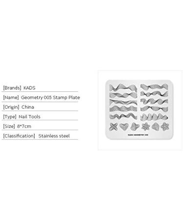 KADS Nail Stamping Plate GE005 - Geometry Template for DIY Nail Art - Buy Online on SooperMarket.com