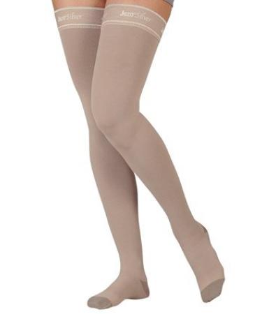 Juzo 2062 Silver Soft Closed Toe Thigh Highs w/Silicone Band - 30-40 mmHg Short Beige IV Short 2062AGFFSBSH-IV