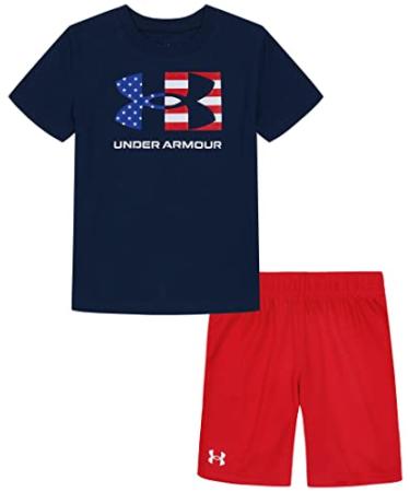 Under Armour Boys Outdoor Set, Cohesive Pants & Top Tshirt And Shorts Set, Academy Icon Flag, 18 Months US