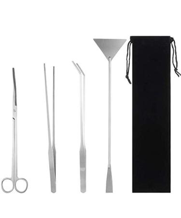 miuse Aquarium Scissor Tweezers Spatula Tool - 4 in 1 Stainless Steel Aquatic Plants Aquascaping Tools Set for Fish Starter Kits & Aquariums Tank