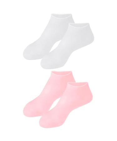 Minkissy 2 Pairs Exfoliating Moisturizing Socks Calluses Sebs Socks Pumps High Heels for Women Heal Socks Women Socks Moisturizing Foot Socks Chunky Heels Women's Protection