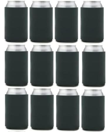 12 Pack Charcoal Can Cooler Sleeves - Blank Poly Foam Insulated Beverage Holders - Buy Online on SooperMarket.com