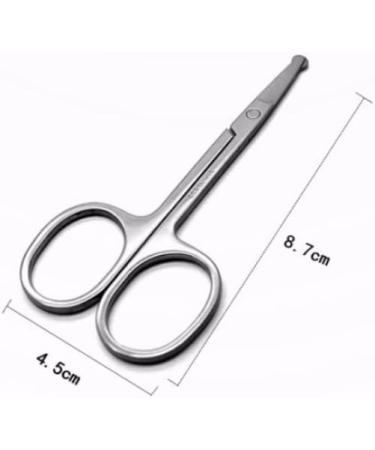 Professional Stainless Steel Hair Trimming Scissors - Safe Eyebrow Eyelash Nose Ear & Mustache Grooming Tools for Precision Trimming - Buy Online on SooperMarket.com