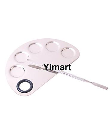 Yimart Pro Stainless Steel Makeup Palette & Spatula - Ultimate Mixing Tool for Cosmetic Artists | International Shipping Available - Buy Online on SooperMarket.com