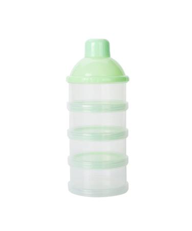 Uposao Portable Milk Powder Container Pot 4 Layer Milk Powder Formula Dispenser Container Food Snacks Dispenser Candy Storage Container Pot Box For Travel And Outdoor Activities Green