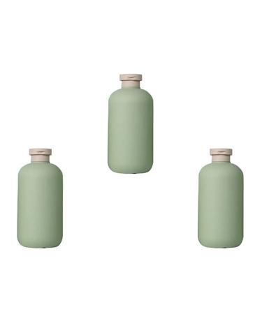 minkissy 3pcs Flip Cap Shampoo Bottles Empty Sub Package Squeeze Bottles Shower Gel Bottle Refillable Containers for Shampoo Lotions Cream Wash Conditioner Green 12.8x5.8cm