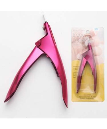 AnHua 1Pcs False Nail Clipper Acrylic Nail Tips Cutter Rustproof Stainless Nails Clipper Kit Nail Catcher Trimmer Manicure Tool for Artificial Gel Nail (Rose Red) - Buy Online on SooperMarket.com