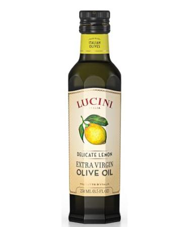 Lucini Italia Delicate Lemon Extra Virgin Olive Oil - EVOO Infused with Fresh Lemon - Olive Oil for Marinade, Grilling, Roasting, Baking - Non-GMO Verified, Whole30 Approved, Kosher, 250mL Delicate Lemon 8.5 Fl Oz (Pack