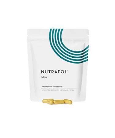Nutrafol Men's Hair Growth Supplement | Clinically Effective for Visibly Thicker & Stronger Hair with More Scalp Coverage | Dermatologist Recommended | 1 Refill Pouch | 1 Month Supply 120 Count (Pack of 1)
