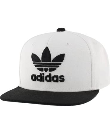 adidas Trefoil Chain Snapback Flatbrim Structured Snapback Cap (Little Kids/Big Kids) One Size White/Black/Black