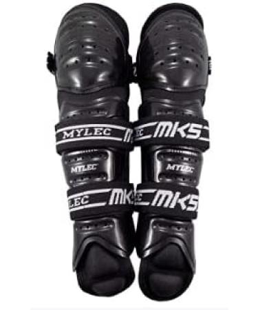 MyLEC MK5 Street/Dek Shin Pad - Lightweight & Durable Ice Hockey Shin Guards with 360 Velcro Straps Hard Front Shells & Breathable Material - Foam Rubber 15 Black - Buy Online on SooperMarket.com