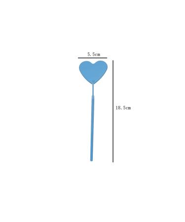2-Piece Heart Shape Eyelash Extension Mirror Set - Detachable Stainless Steel Lash Inspection Mirror for Makeup - Blue - Buy Online on SooperMarket.com
