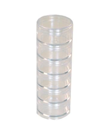 Paylak Storage Stackable Clear Containers 6 for Beads Crafts Findings Small Items 2 Round