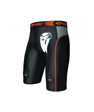 Shock Doctor mens Core Support With Protective Bioflex (Adult) Compression Hockey Shorts w cup, Black New, Adult XXL US