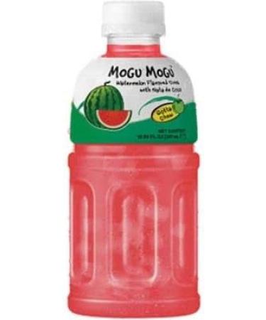 Mogu Mogu Watermelon Flavoured Drink with NATA de Coco (Gotta Chew) | On the Go Drink | Jelly Texture | Refreshing Taste | No Added Preservatives and Colours | 320ml x 24 Bottles - Buy Online on SooperMarket.com