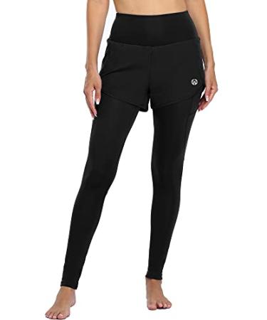 NELEUS Women's Yoga Pants Tummy Control High Waist Workout Leggings with 2 Pocket X-Large 127# Black,1 Piece