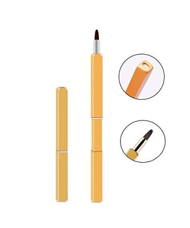 Exquisite Professional Lip Brush Applicators-Retractable Lipstick Brushes- Lipstick Gloss Makeup Brush Tool For Women and Girls (Gold)