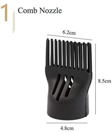 Black Hair Dryer Accessories Kit - 5Pcs Set for Blow Drying with Nozzle, Diffuser, and Replacement Hair Comb - Fits Diameter 4.0cm-4.8cm - Buy Online on SooperMarket.com