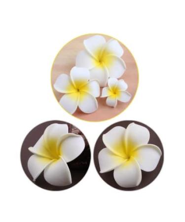 Hawaiian Plumeria Flower Hair Clips - White Floral Hair Barrettes for Women & Girls - Summer Beach Hair Accessories 3pcs - Buy Online on SooperMarket.com