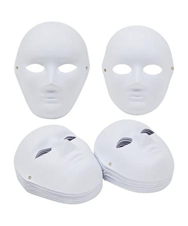BLUE PANDA 24 Pack Blank Paper Mache Masks to Decorate White Opera Mask for Carnival Masquerade Party Theatre Halloween (2 Sizes)