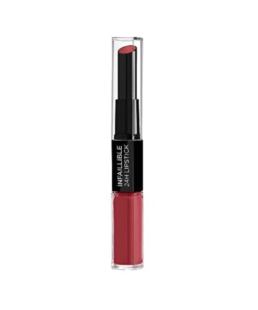 L'Or al Paris L'Oal Paris Infaillible 2-Step 805 Rose Sanguine lipstick for 24 hours of full lips with moisturizing lip care balm 805 rose sanguine 1 piece (1 Pack)