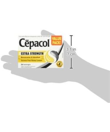 C pacol Extra Strength Sucrose Free Honey Lemon Sore Throat lozenges Value Pack 36 count - Buy Online on SooperMarket.com