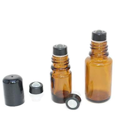Essential Oil Roller Bottle Glass Ball Inserts for 5 and 15ml Essential Oil Bottles. Pack of 12 GLASS Leak Proof with removable snap ring Roller Tops. Great for Oils Blends and DIY. 12 Pack