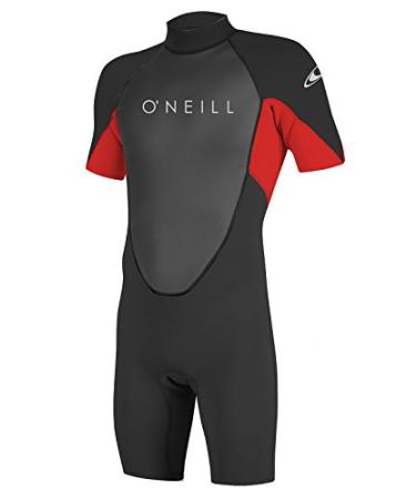 O'Neill Youth Reactor-2 2mm Back Zip Short Sleeve Spring Wetsuit 6 Black/red/black (5045IS)