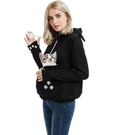 Jessie Long Sleeve Puppy Holder Sweatshirt | Pet Carrier Kangaroo Hoodie 4X-Large - Black - Buy Online on SooperMarket.com