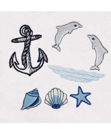 Luxury Ocean Themed Dolphins Fingertip Towels - 6-Piece Set 12x20 Inches - Buy Online on SooperMarket.com