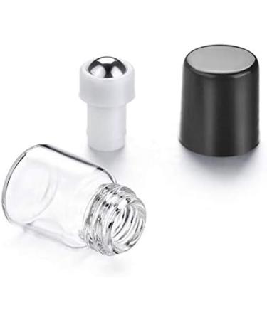 12 Pack 2ml Mini Clear Glass Roll-On Bottles - Refillable Essential Oil & Perfume Containers with Black Caps | Ideal for Cosmetics & Sampling - Buy Online on SooperMarket.com