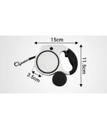 Ultra White Extendable Dog Lead with LED Light & Waste Bag Holder - 5m Retractable Leash for Large Dogs - Reflective & Strong Training Lead for Small, Medium, and Large Dogs - Buy Online on SooperMarket.com