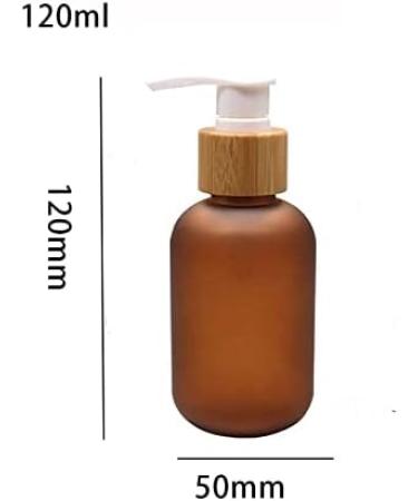2 Pcs 4oz/120ml Amber Plastic Pump Bottles with Bamboo Pump Dispensers Empty Refillable Lotion Pump Cosmetic Storage Container Jars for Shampoo Shower Gel Toiletries Hair-Conditioner - Buy Online on SooperMarket.com