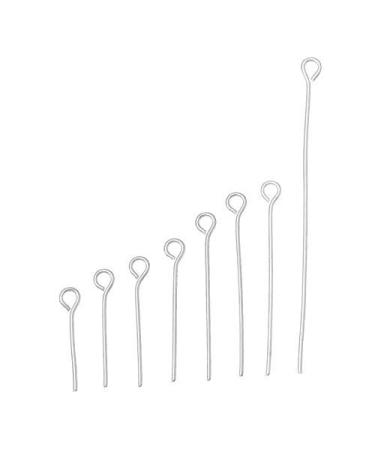 800 PC Mixed Sizes Silver Plated Eye Pins Findings Head Pins  2.1mm Hole  0.7mm Thick  DIY Jewelry Making