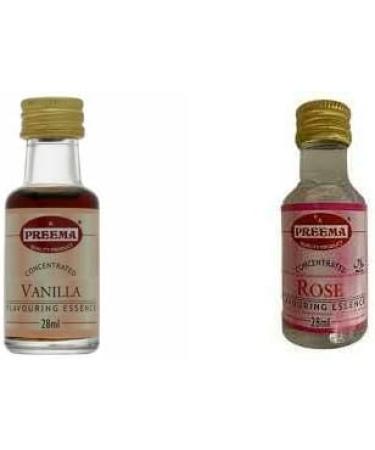 Preema Vanilla Essence - 28ML And Preema Rose Essence Flavour 28ml | Prefect For Baking | Halal | Premium Quality - Buy Online on SooperMarket.com