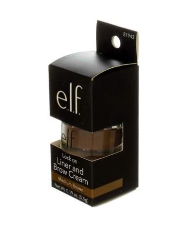 E.L.F. Lock On Liner & Brow Cream - Medium Brown 0.19 oz | Long-lasting Eyebrow Makeup - Buy Online on SooperMarket.com