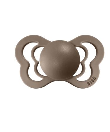 BIBS Couture Collection Pacifiers | BPA-Free Baby Soothers from Denmark | Set of 2 Vanilla/Dark Oak & Transparent | Size 0-6 Months - Buy Online on SooperMarket.com