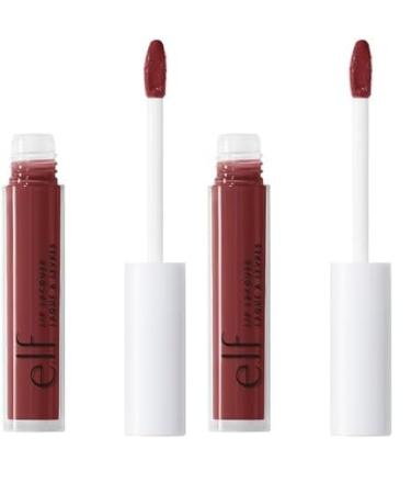 e.l.f. Lip Lacquer Nourishing Non-Sticky Ultra-Shine Lip Gloss With Sheer Color Infused With Vitamins A & E Vegan & Cruelty-Free Black Cherry (Pack of 2)